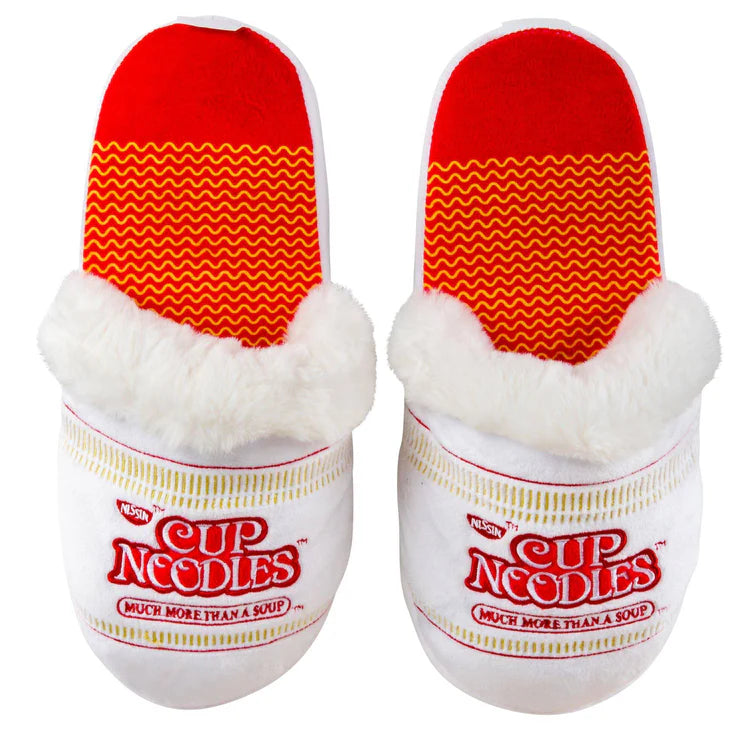Cup Noodles Fuzzy Slip-On Slippers-Medium